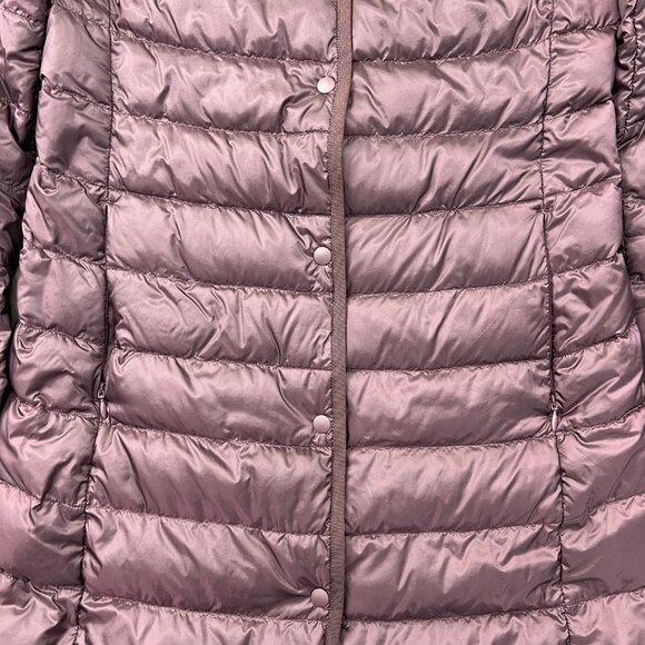 Uniqlo Down Jacket Womens XS Collarless Quilted Puffer Parka Coat Purple - Picture 4 of 9